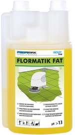 FLORMATIK FAT - Preparat do usuwania zabrudzeń olejowo-smarowych, śladów po gumie z opon wózków widłowych